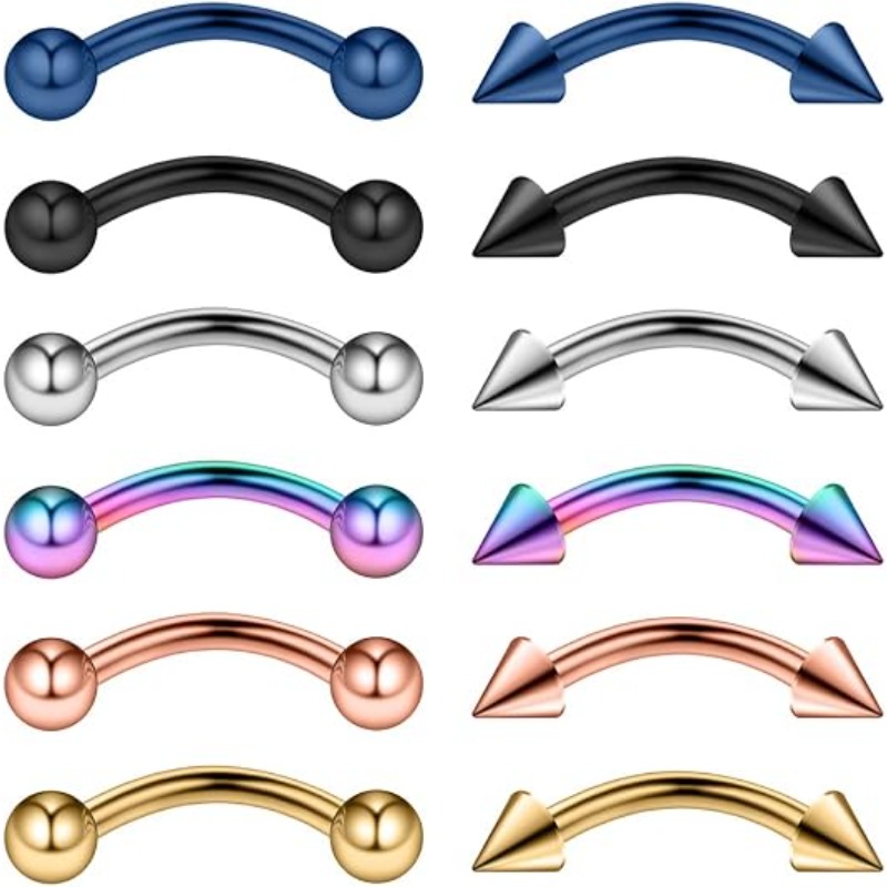 12 قطعة، حلقات فولاذية جراحية  - مراجعة Body Jewelry Surgical Steel وسعره