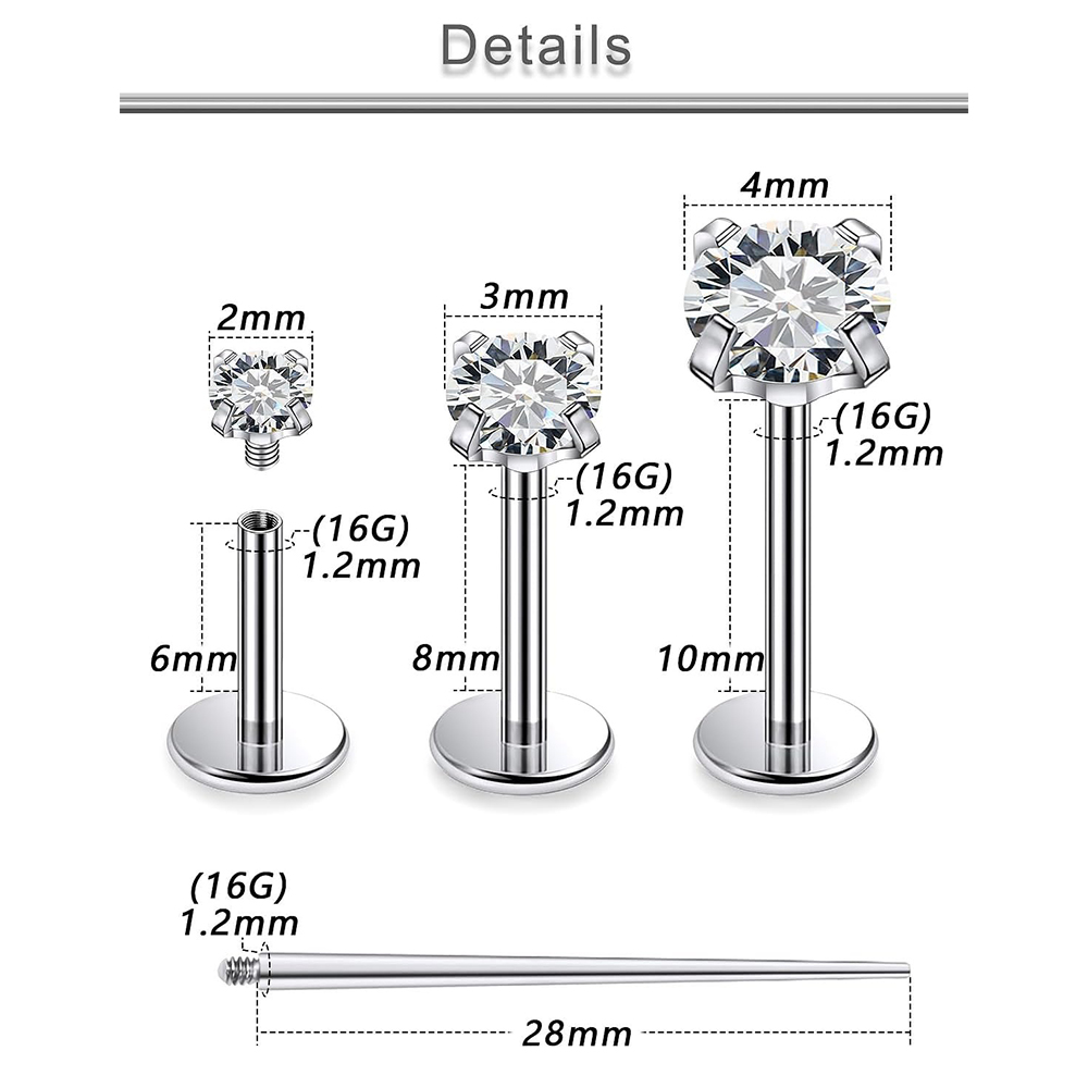 13 قطعة مجموعة ثقب Labret الجر - مراجعة Body Jewelry Surgical Steel وسعره