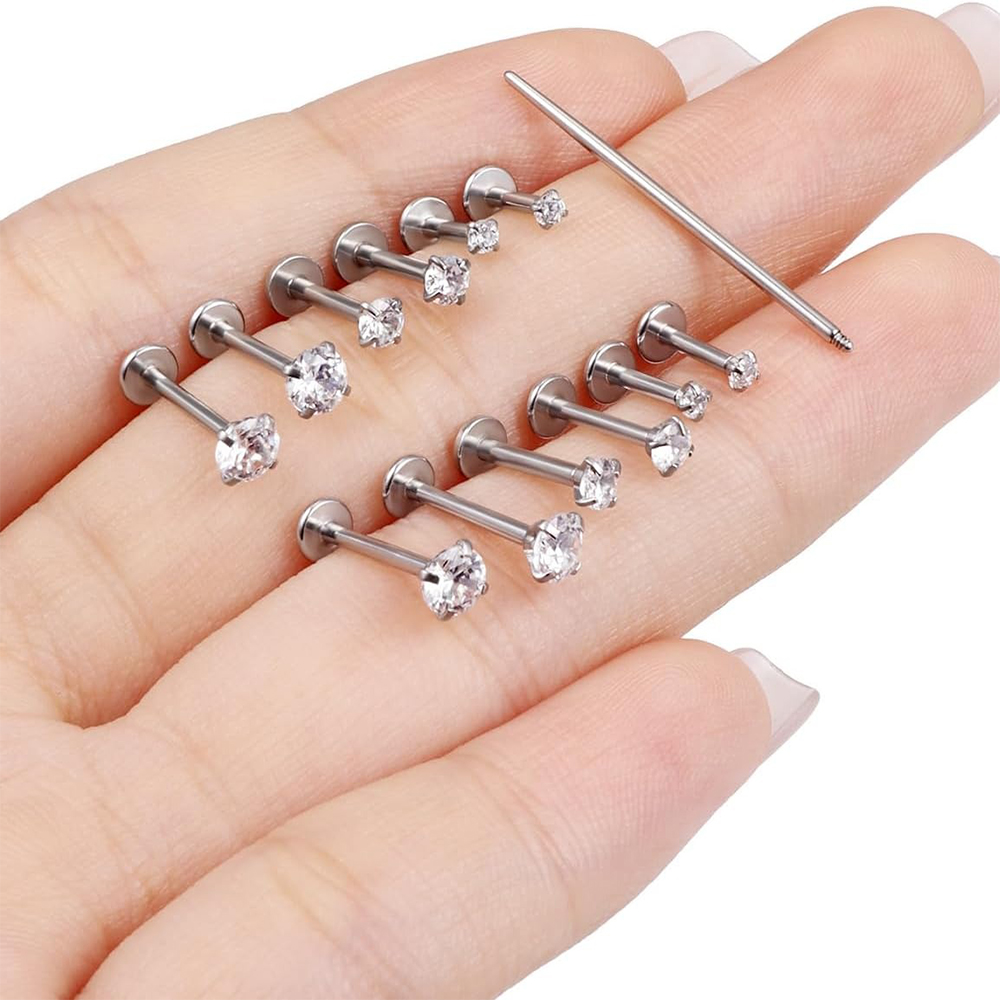 13 قطعة مجموعة ثقب Labret الجر - مراجعة Body Jewelry Surgical Steel وسعره