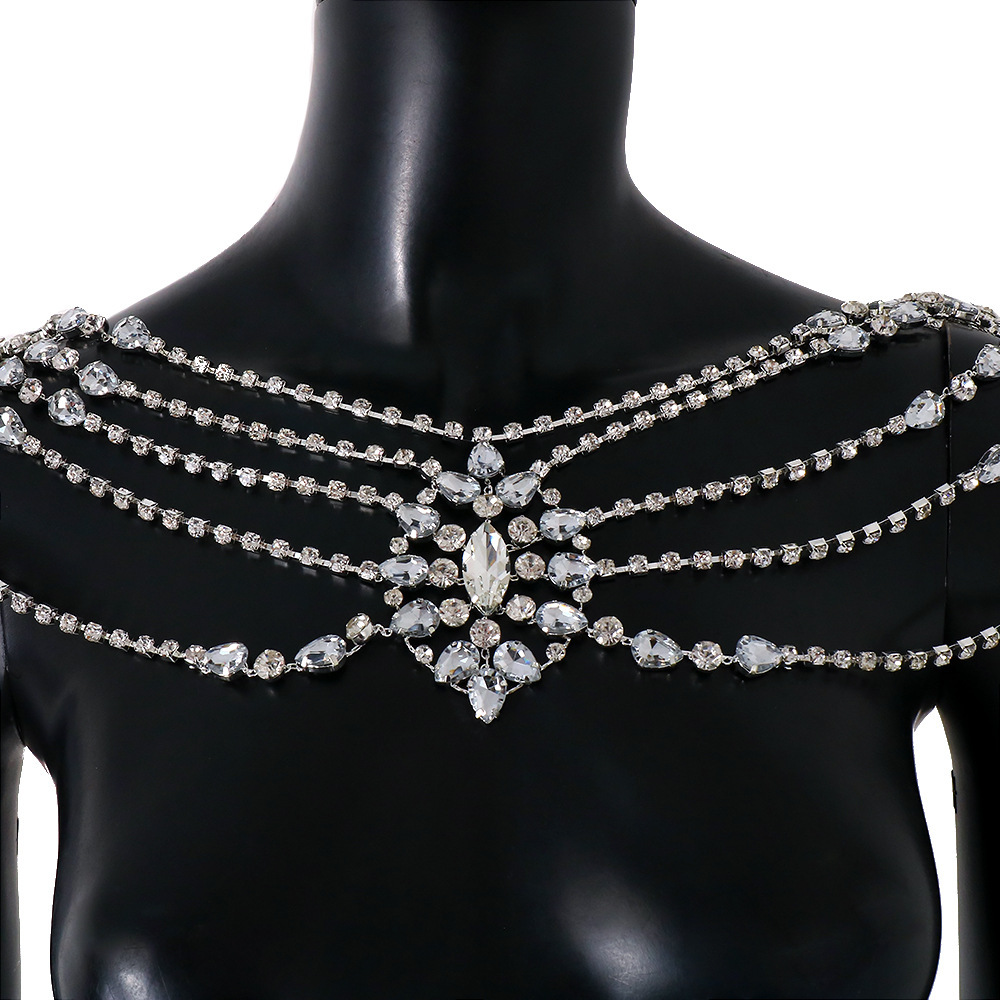 قلادة سلسلة كتف زفاف كريستال ب - مراجعة Body Jewelry Retainers وسعره