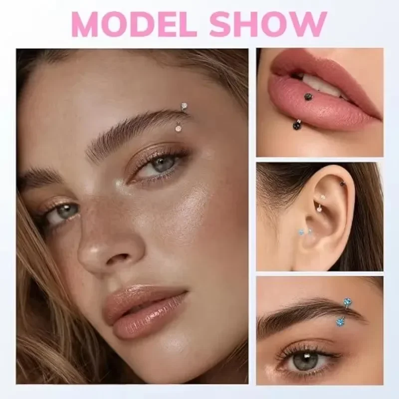 6 أزواج من مجوهرات الثقب 16G،  - مراجعة Body Jewelry Surgical Steel وسعره