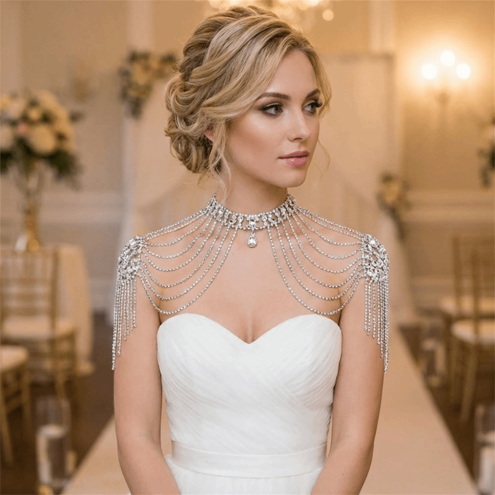 قلادة كتف فاخرة التصميم مزينة  - مراجعة Body Jewelry Necklace وسعره