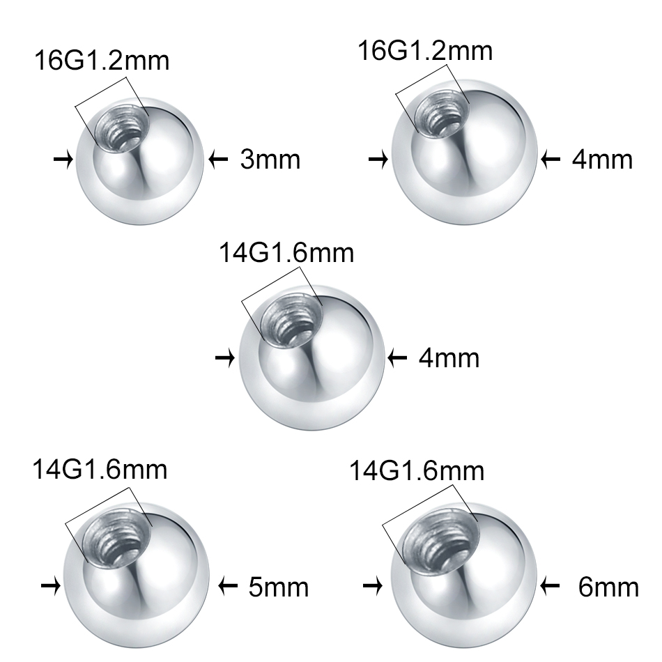 10 قطعة الفولاذ المقاوم للصدأ  - مراجعة Body Jewelry Replacement Ball وسعره
